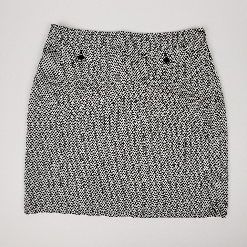 LOFT Gray Mini Skirt size 4 Retro Twee Side Zip